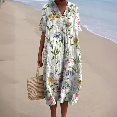 Nicka™ | Robe avec un motif floral vibrant