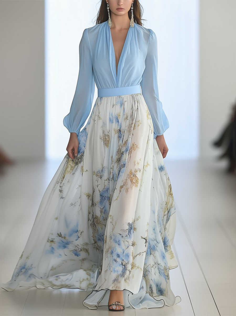 Dolores - Robe longue à imprimé floral
