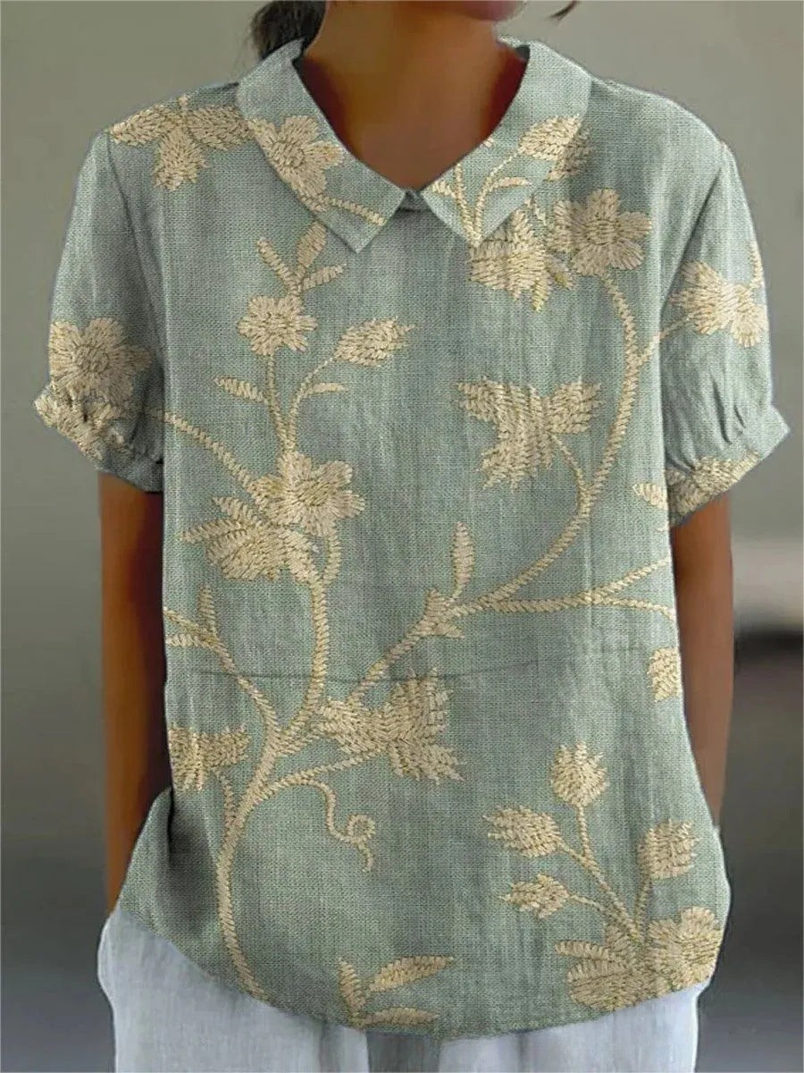 Lina | Blouse en Lin Floral