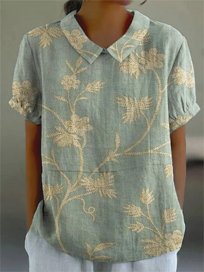 Lina | Blouse en Lin Floral