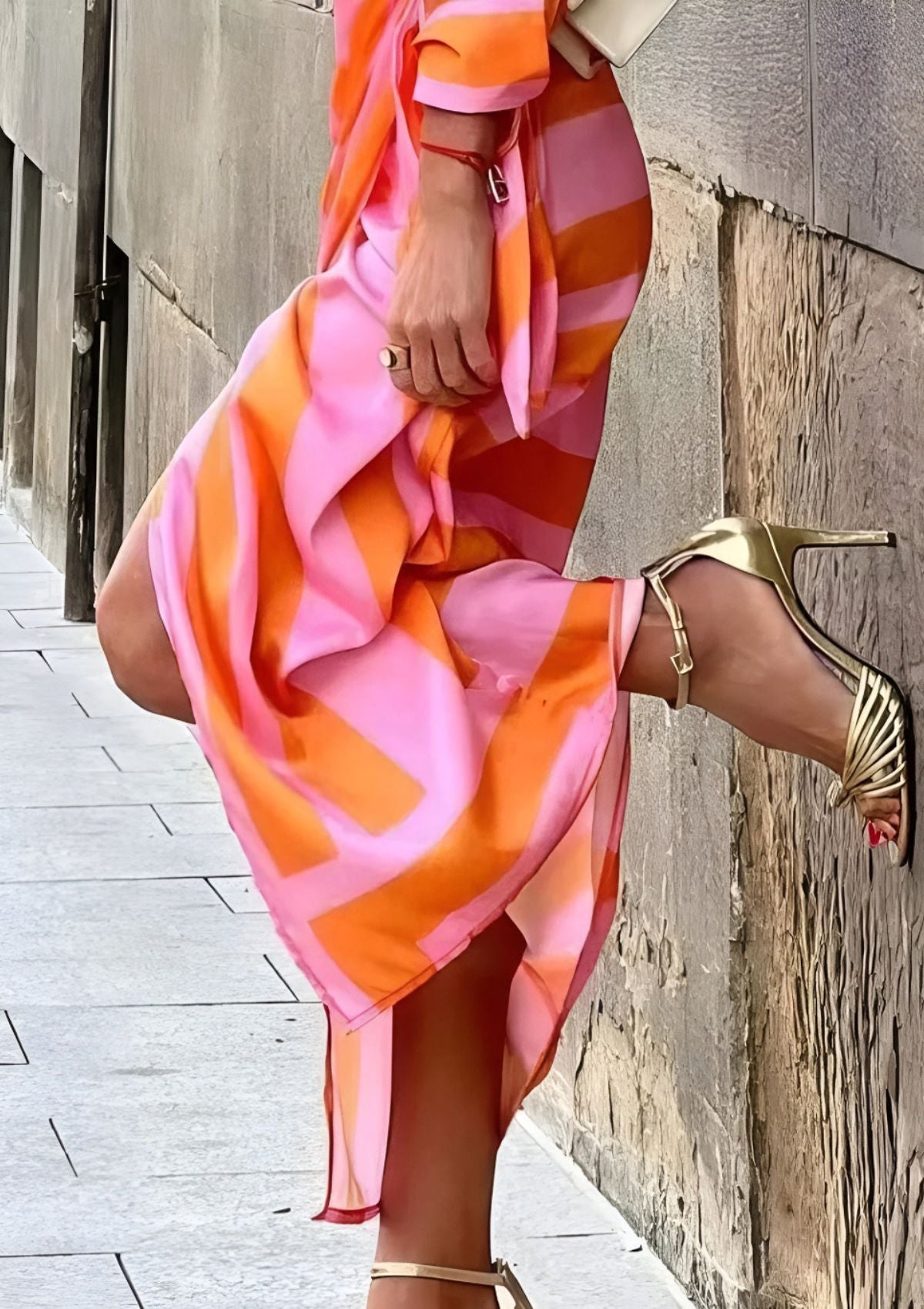 Christiana | Robe Croisée avec Imprimé