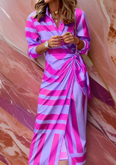 Christiana | Robe Croisée avec Imprimé