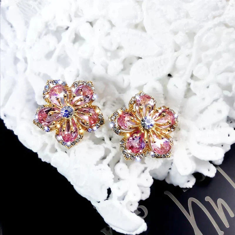 Boucles d'Oreilles avec Zirconia Multicolores en Argent