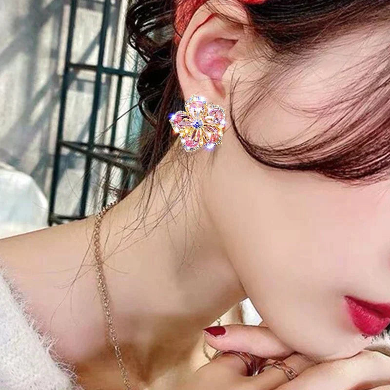 Boucles d'Oreilles avec Zirconia Multicolores en Argent