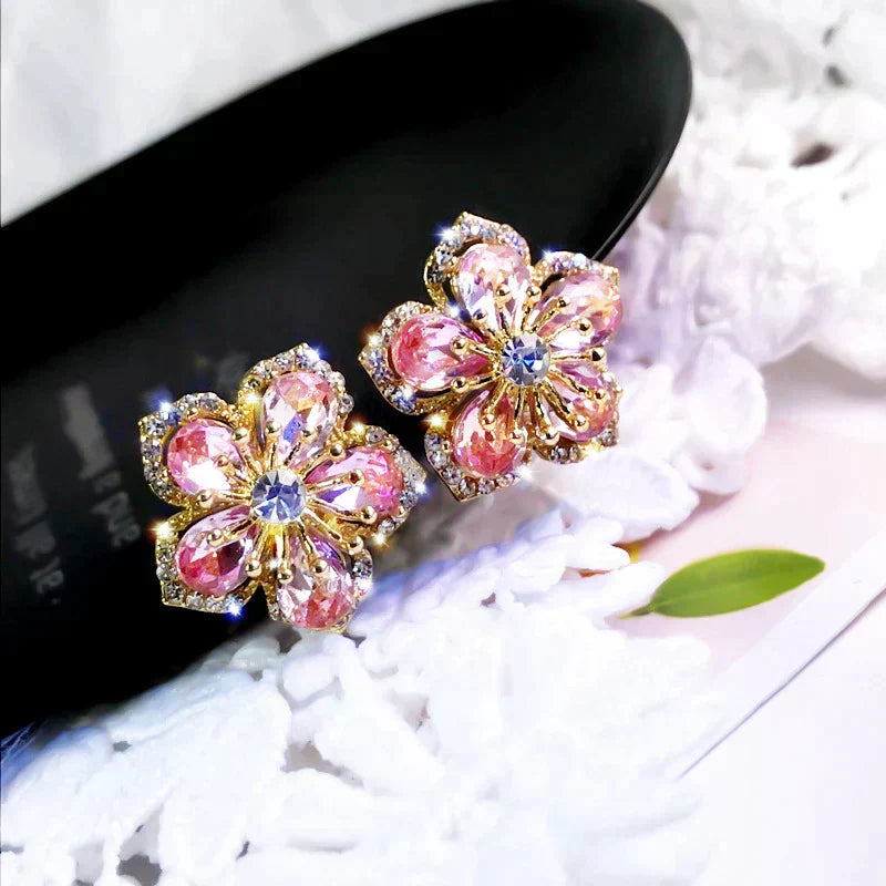 Boucles d'Oreilles avec Zirconia Multicolores en Argent