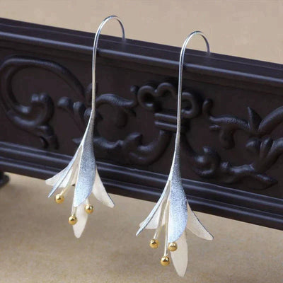 Boucles d'oreilles en Fleur Argentées