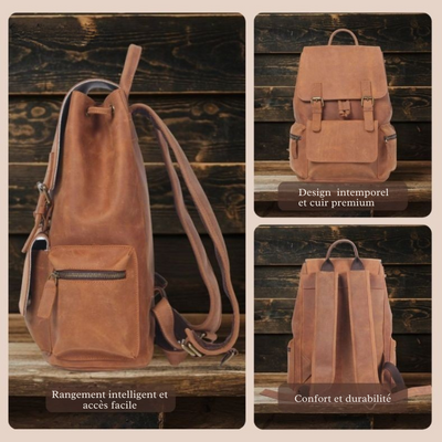 FLAM | Sac à Dos en Cuir avec Cordon