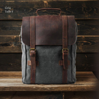 HARLAN | Sac d'École en Toile et Cuir