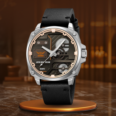 Montre pour homme en cuir quartz