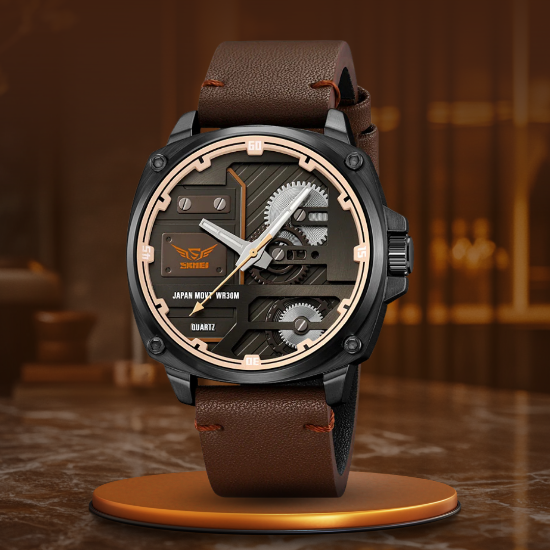 Montre pour homme en cuir quartz