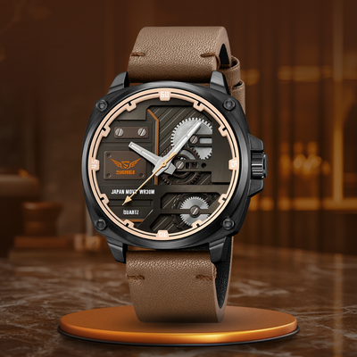 Montre pour homme en cuir quartz