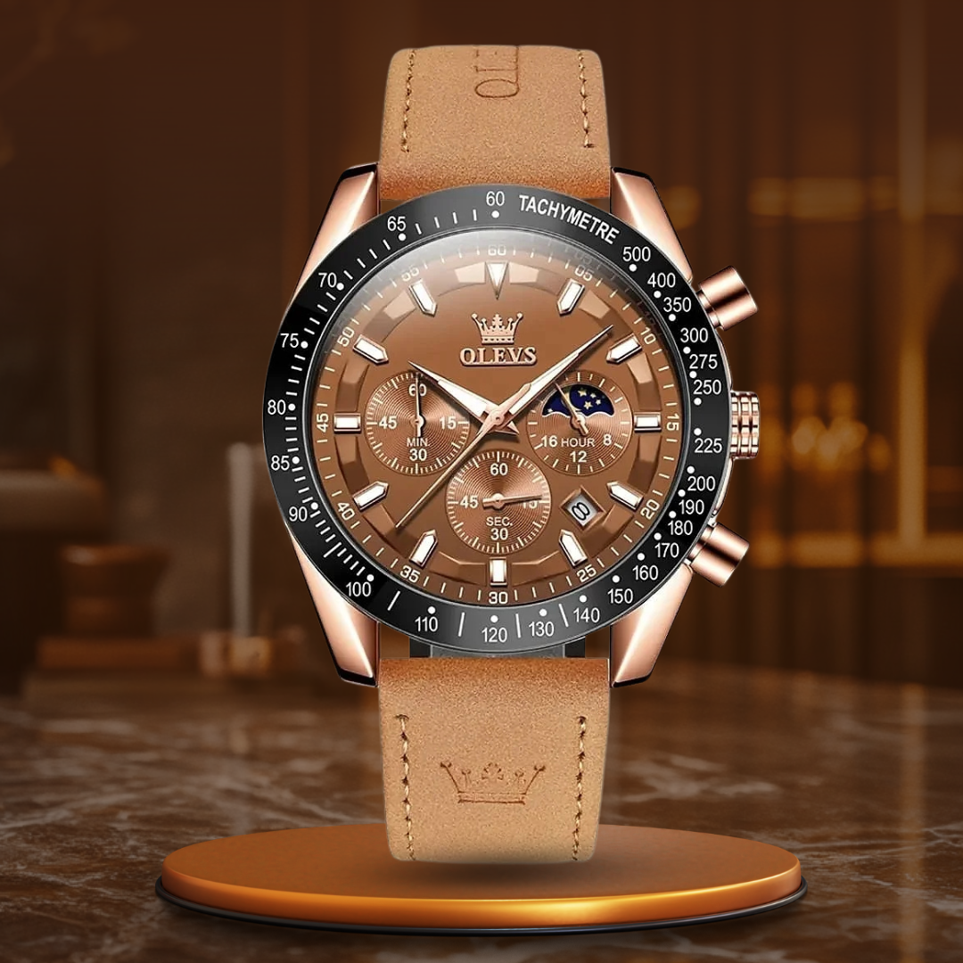 Montre à Quartz en Cuir Classique