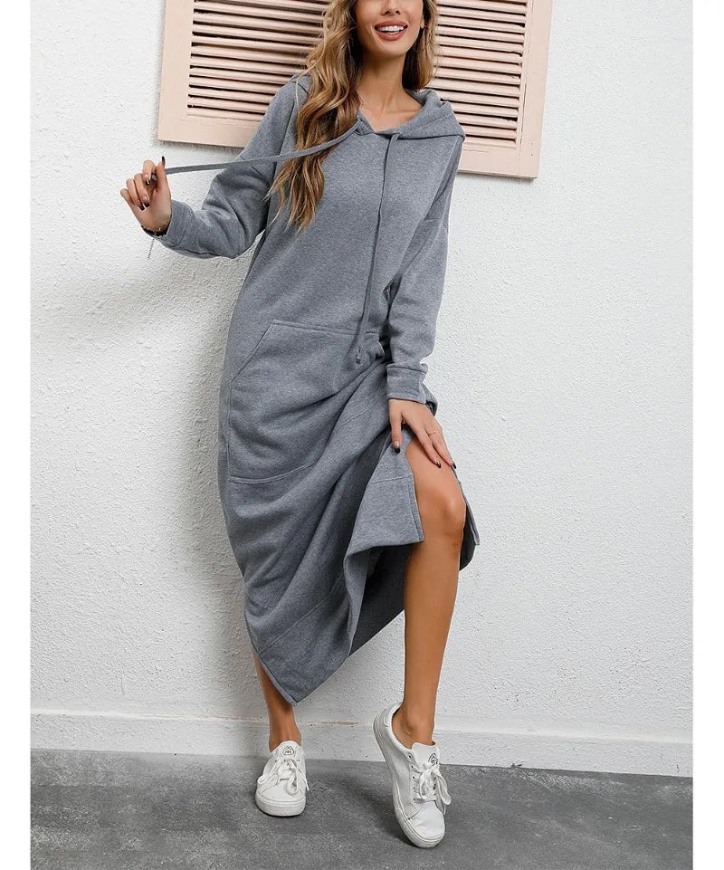Ciska™ - Robe Élégante avec Capuche et Manches Longues