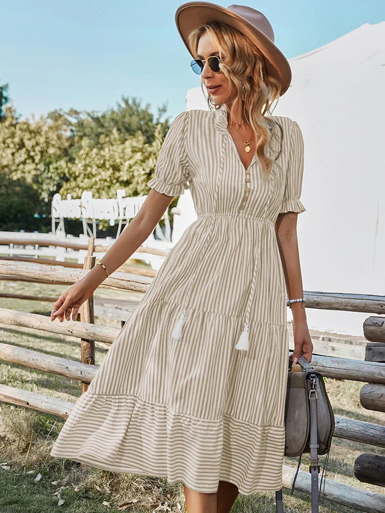 Bernice | Robe Classique Rayée
