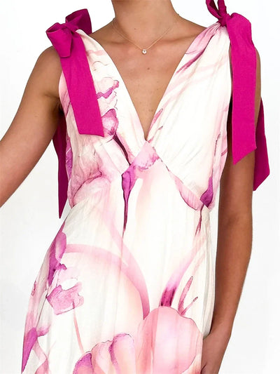 Alba | Robe Maxi avec Dos Noué et Décolleté en V