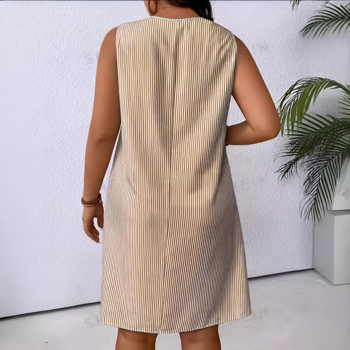 Sonia | Robe Sans Manches à Rayures
