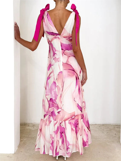 Alba | Robe Maxi avec Dos Noué et Décolleté en V