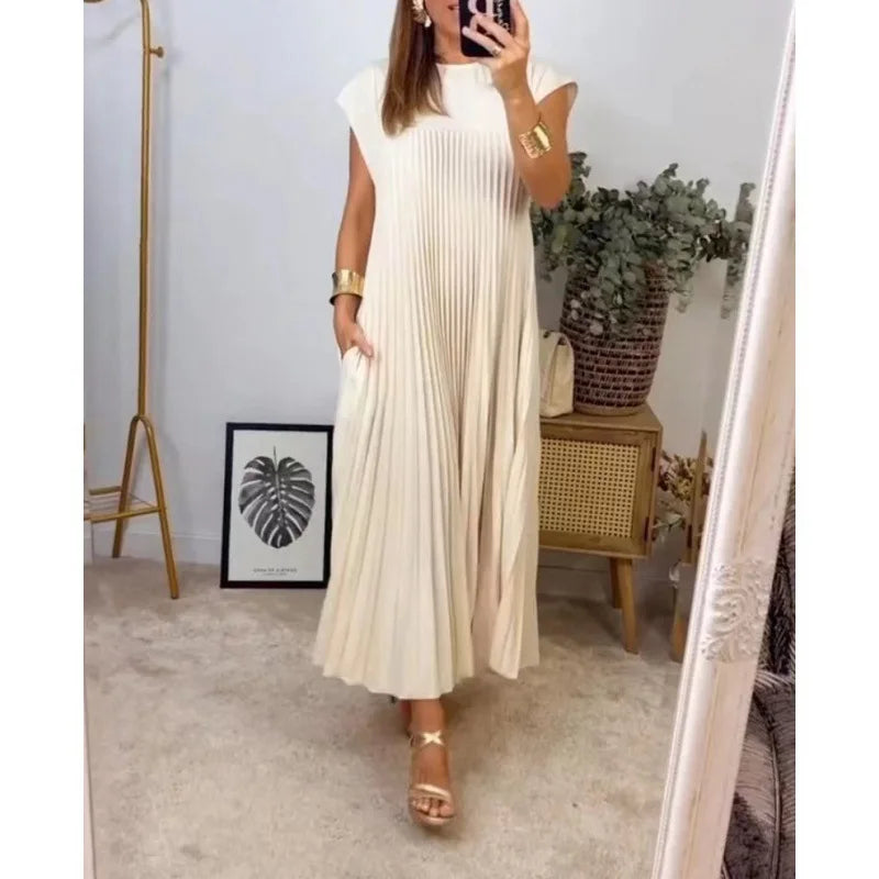 Tamara | Robe Maxi Plissée Élégante