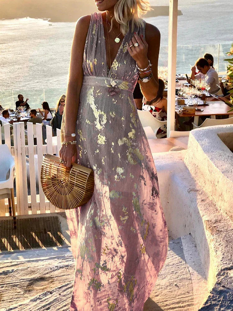 Amy | Élégant Robe Maxi Florale