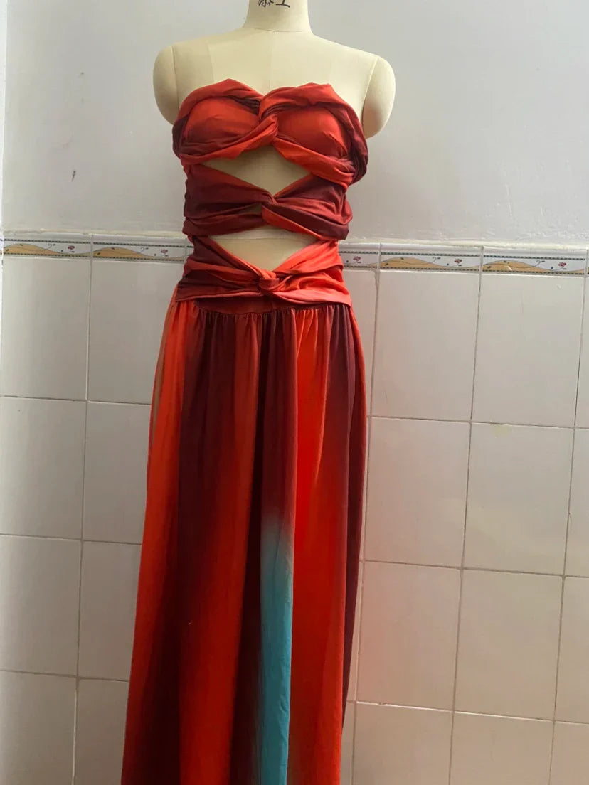 Diana | Robe Maxi Élégante à Rayures Colorées