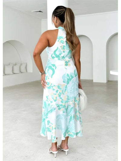 Amira | Robe Enveloppante avec Col Halter