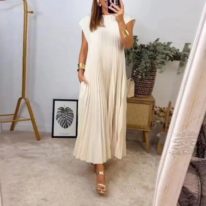 Tamara | Robe Maxi Plissée Élégante