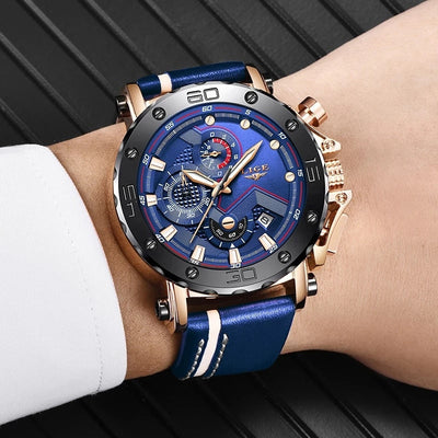 Montre de Luxe Militaire en Acier Quartz