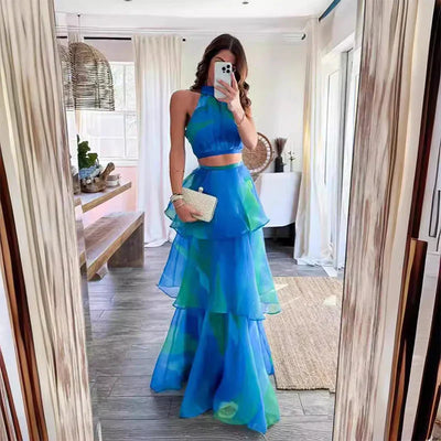 Lessy | Ensemble de Deux Pièces Floral Stylé
