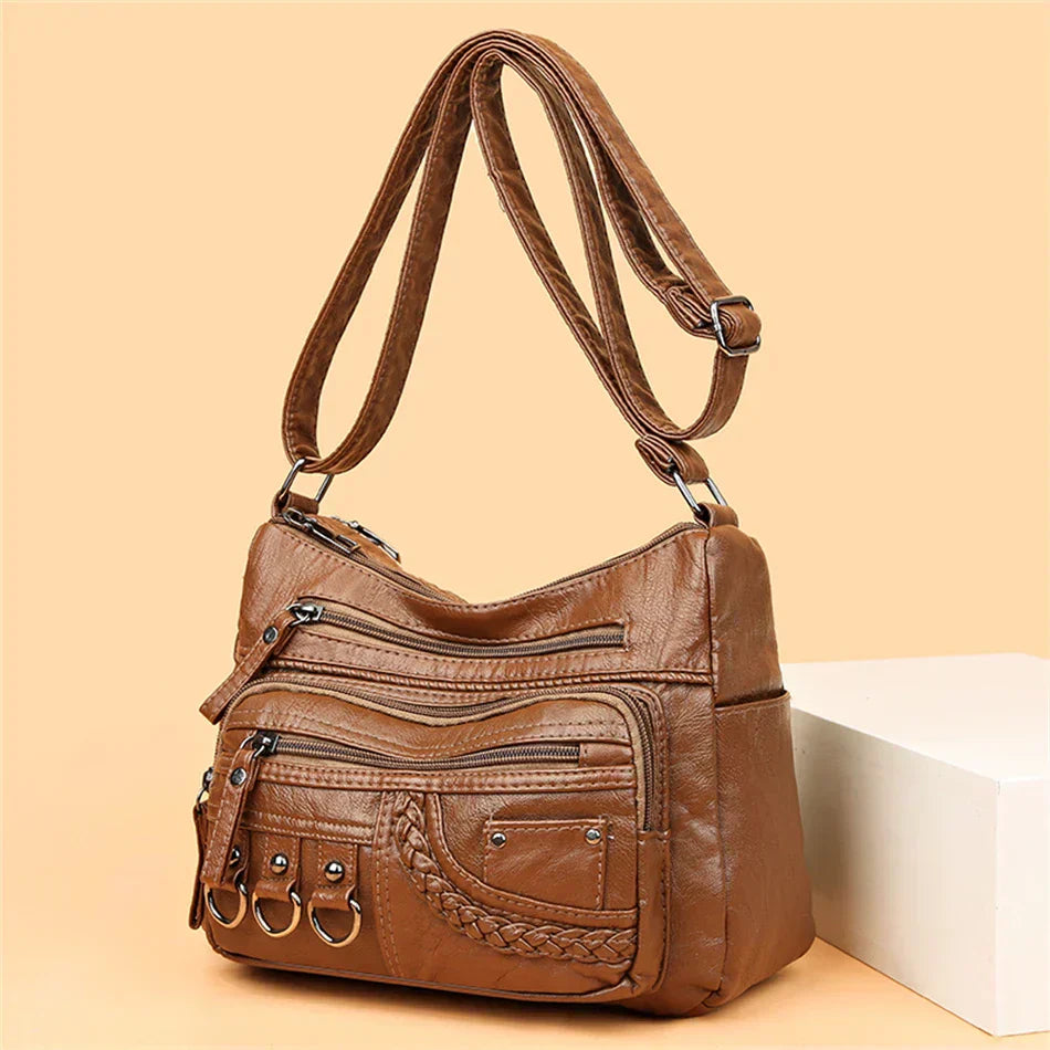 Olivia™ Vintage Charm | Sac à Fermeture Éclair Souple