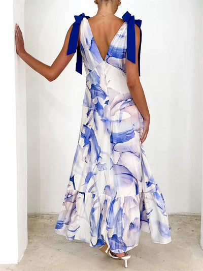 Alba | Robe Maxi avec Dos Noué et Décolleté en V
