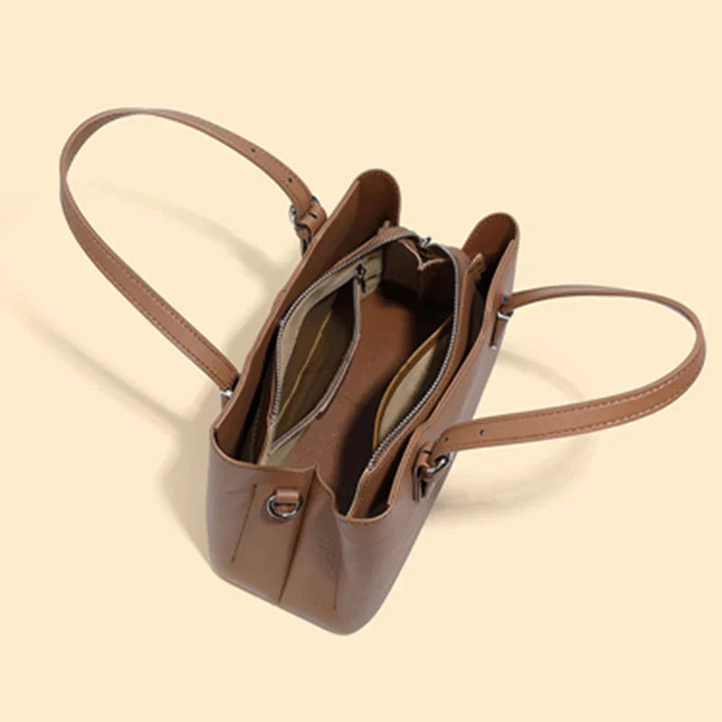 Aria™ - Sac à Bandoulière en Cuir de Vache Véritable à 3 Couches