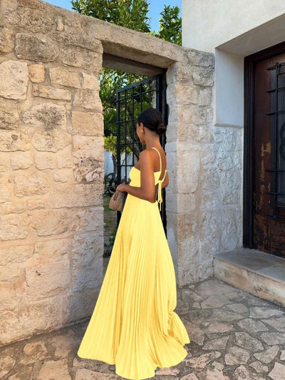 Nina | Robe Maxi Plissée Élégante