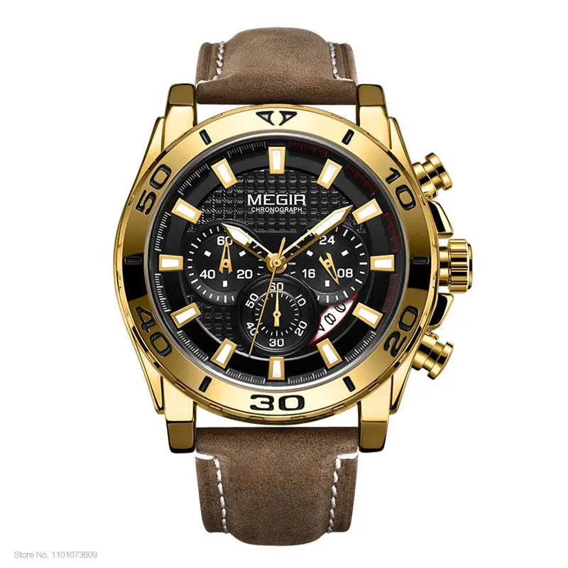 Montre à Quartz avec Bracelet en Cuir