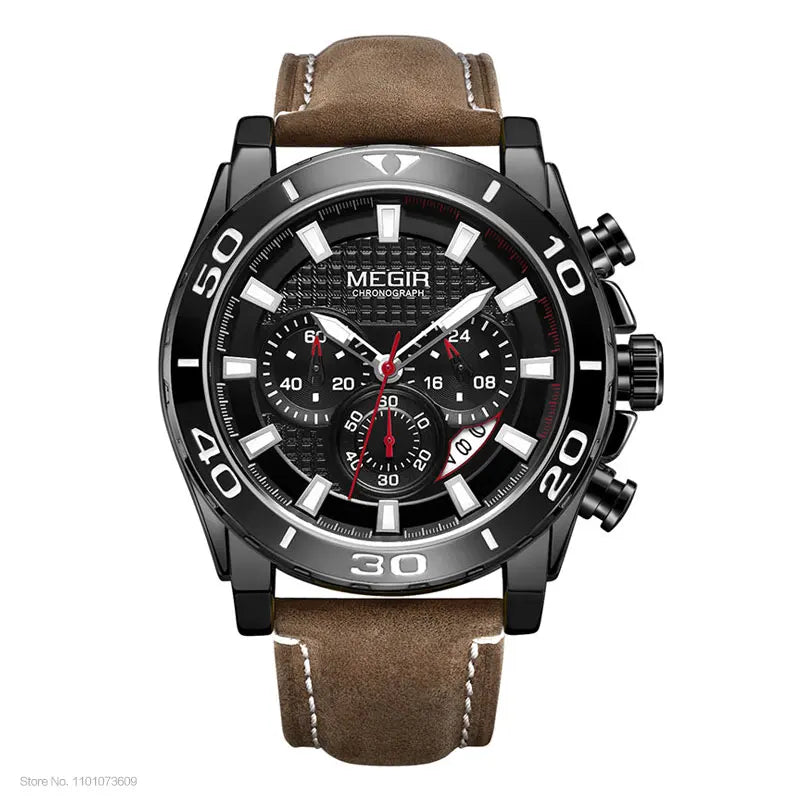 Montre à Quartz avec Bracelet en Cuir