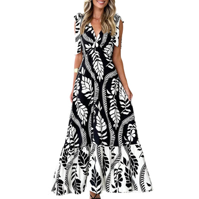 Alba | Robe Maxi avec Dos Noué et Décolleté en V