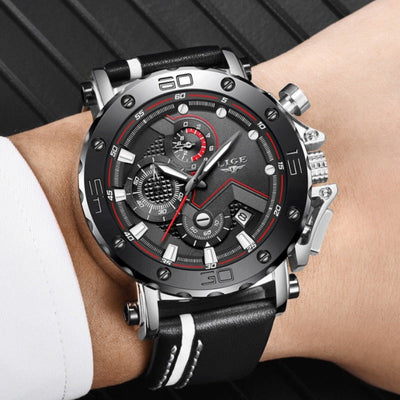 Montre de Luxe Militaire en Acier Quartz