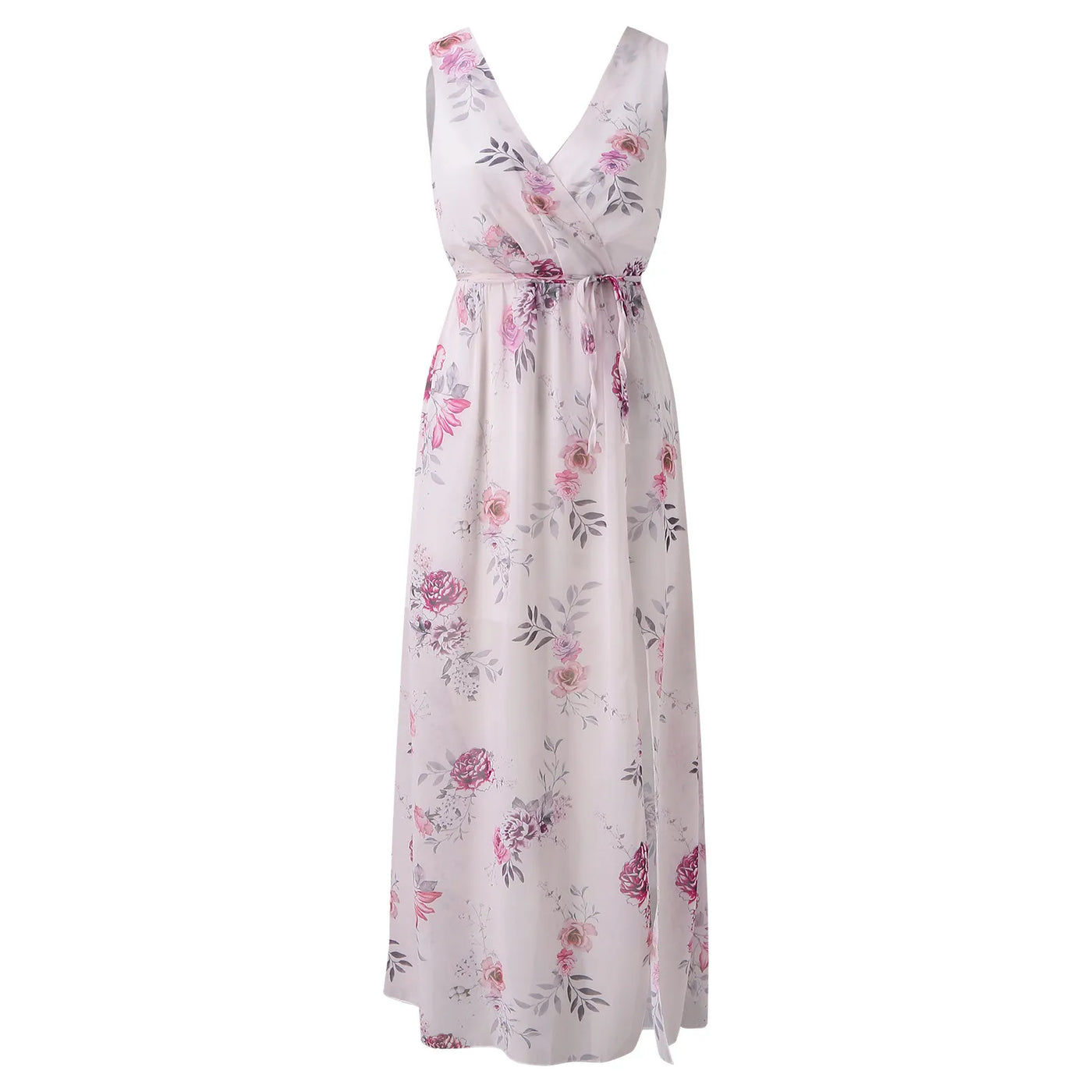 Blanca | Robe Maxi Florale Élégante avec Haute Fente