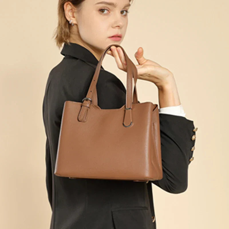 Aria™ - Sac à Bandoulière en Cuir de Vache Véritable à 3 Couches