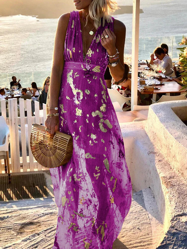 Amy | Élégant Robe Maxi Florale