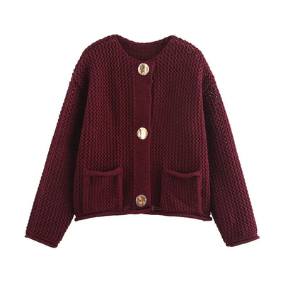 Roxane - Cardigan tendance avec boutons dorés