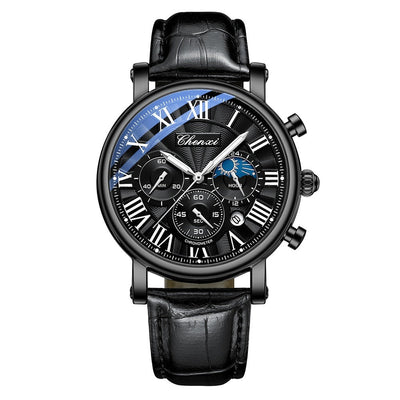 Montre Quartz avec Bracelet en Cuir de Luxe