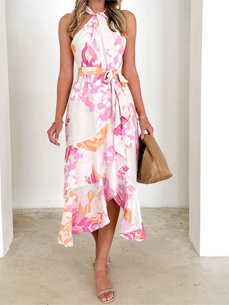 Amira | Robe Enveloppante avec Col Halter