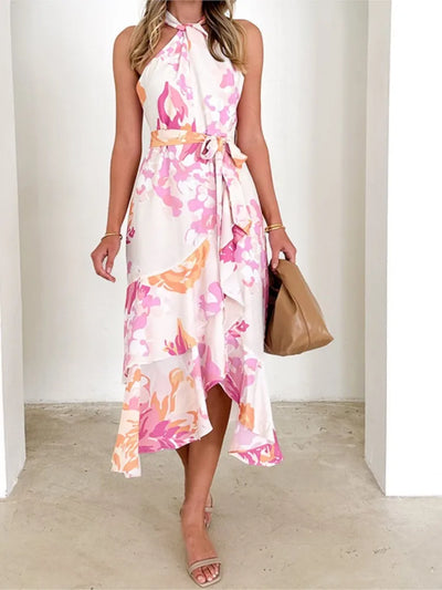 Amira | Robe Enveloppante avec Col Halter