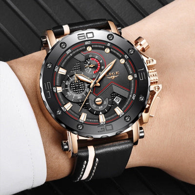 Montre de Luxe Militaire en Acier Quartz