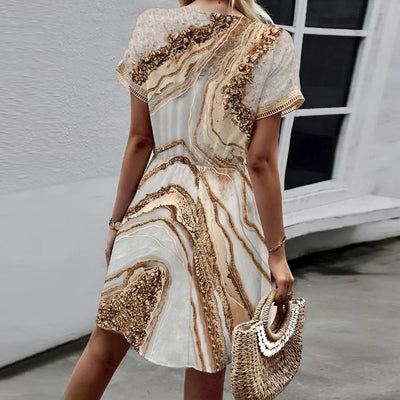 Sally | Robe Imprimée avec Décolleté en V Élégante