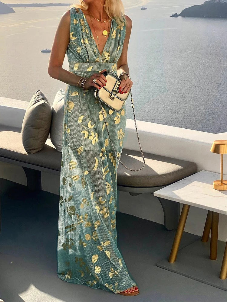 Amy | Élégant Robe Maxi Florale