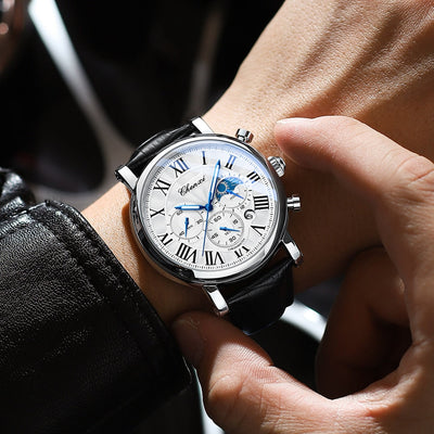 Montre Quartz avec Bracelet en Cuir de Luxe