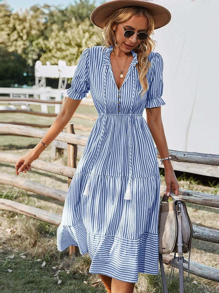 Bernice | Robe Classique Rayée