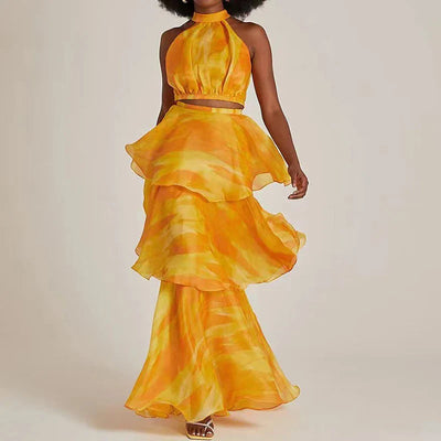 Lessy | Ensemble de Deux Pièces Floral Stylé