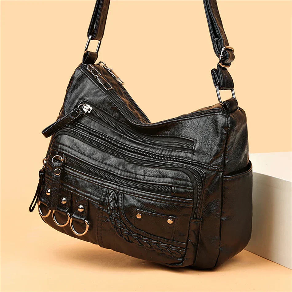 Olivia™ Vintage Charm | Sac à Fermeture Éclair Souple